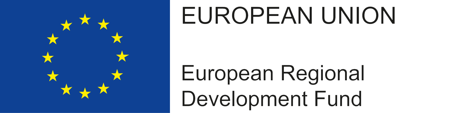Logo of the European Union with the text "EUROPEAN UNION" and "European Regional Development Fund".