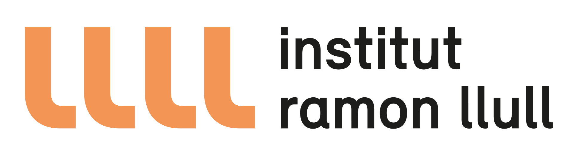 Logo des Institut Ramon Llull in Orange und Schwarz mit stilisierten Buchstaben "ll".