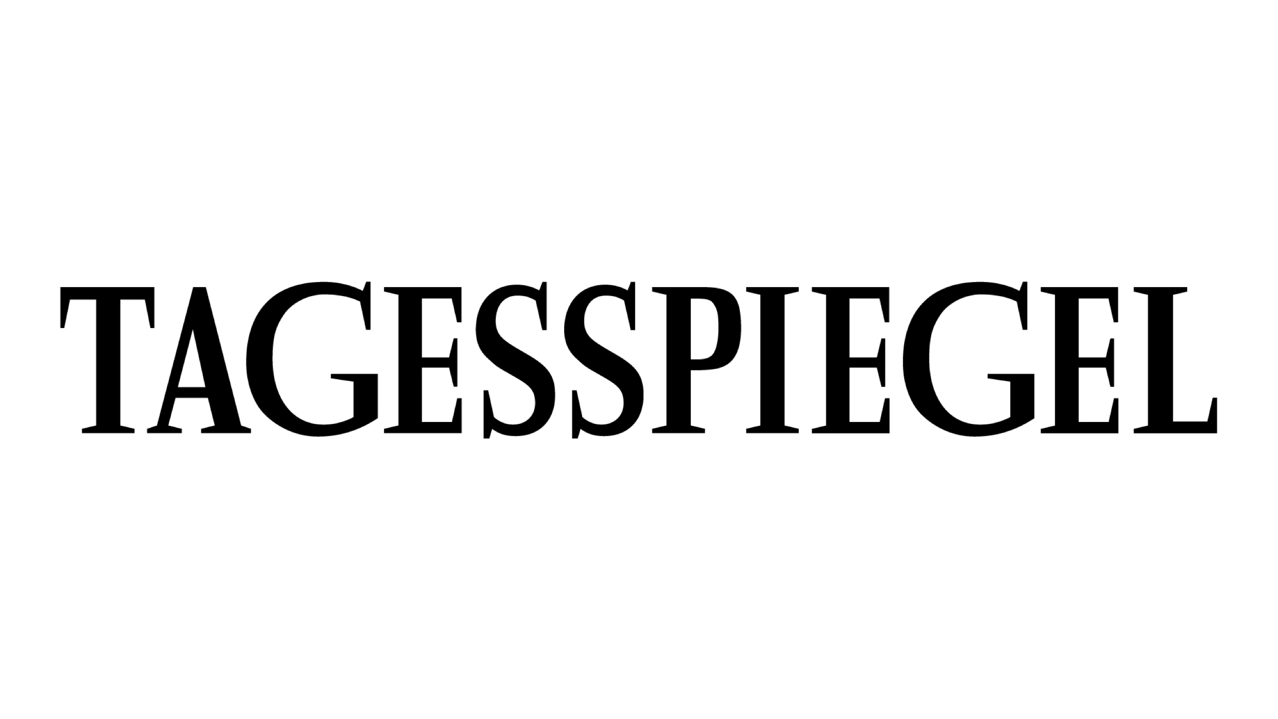 Logo des Tagesspiegels, einer deutschen Tageszeitung, in klarer Schrift auf hellem Hintergrund.